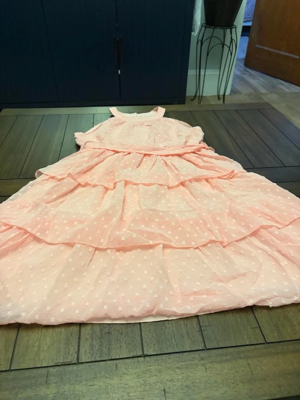 Girls' Pink Tiered Halter Dress with Waist Bow